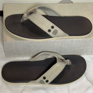 Johnnie-O Portside Del Rey flip flop sandal men 12 khaki tan brown Johnnie O 12M